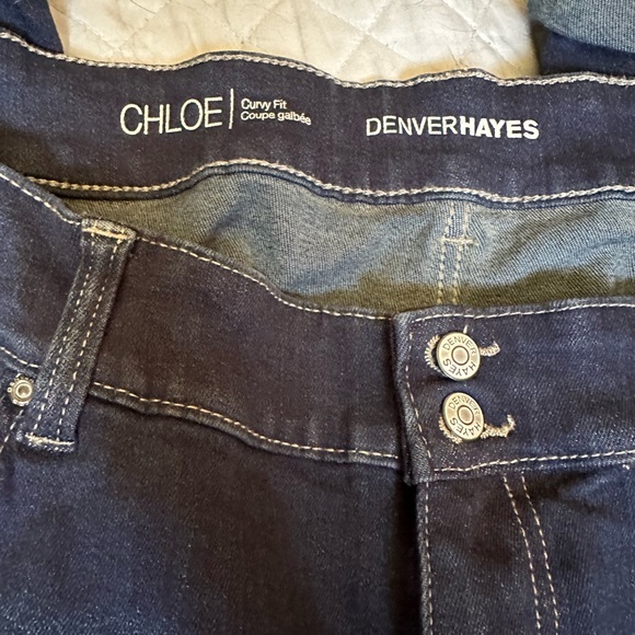 Denver Hayes cropped jeans 18 EUC dark blue soft stretchy mid rise straight leg - Picture 8 of 9